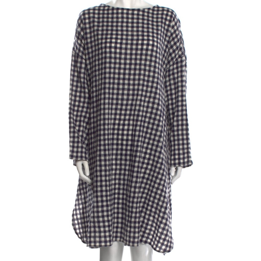 Checkered Long Sleeve Dress